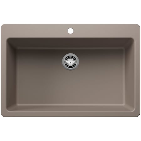 Blanco Liven 33 in. Drop-In/Undermount Super Single Basin SILGRANIT Kitchen Sink 443198